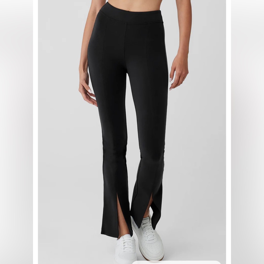 ALO Yoga Black Split-Hem Leggings